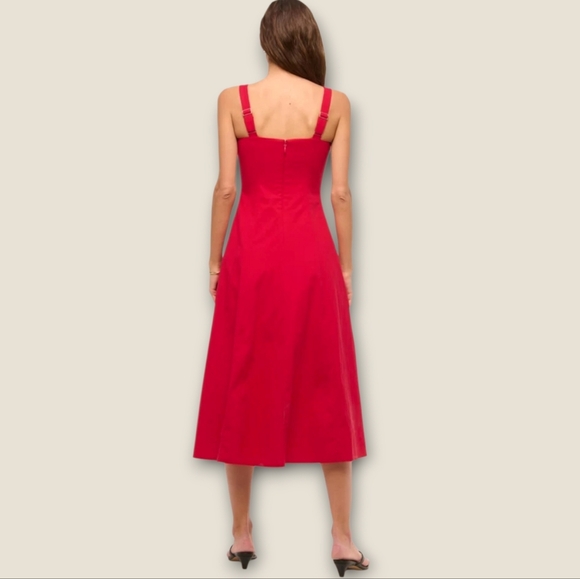 NWT ABERCROMBIE & FITCH Tik Tok Fave MILA Fit Flare Red Midi Dress XL TALL New - Picture 2 of 13
